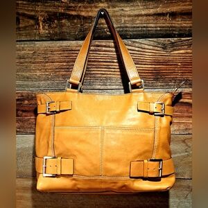SOLD!! Michael Kors vintage golden tan leather tote